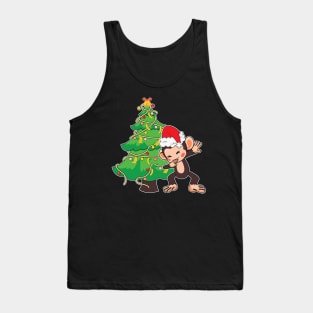 Dabbing Kawaii Monkey Christmas Tree Tank Top